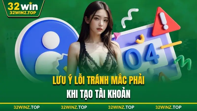 Lưu ý lỗi tránh mắc khi tạo tài khoản 32win